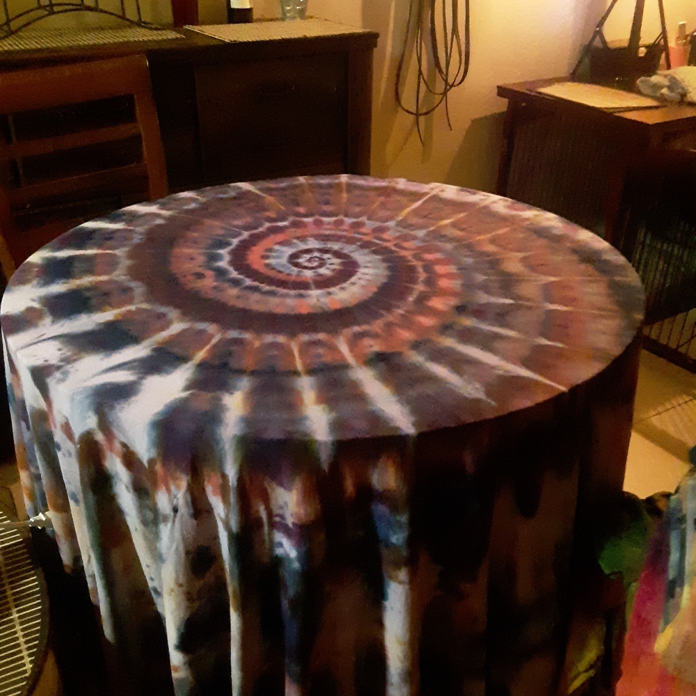 Tie dye Target round table cloth made by me